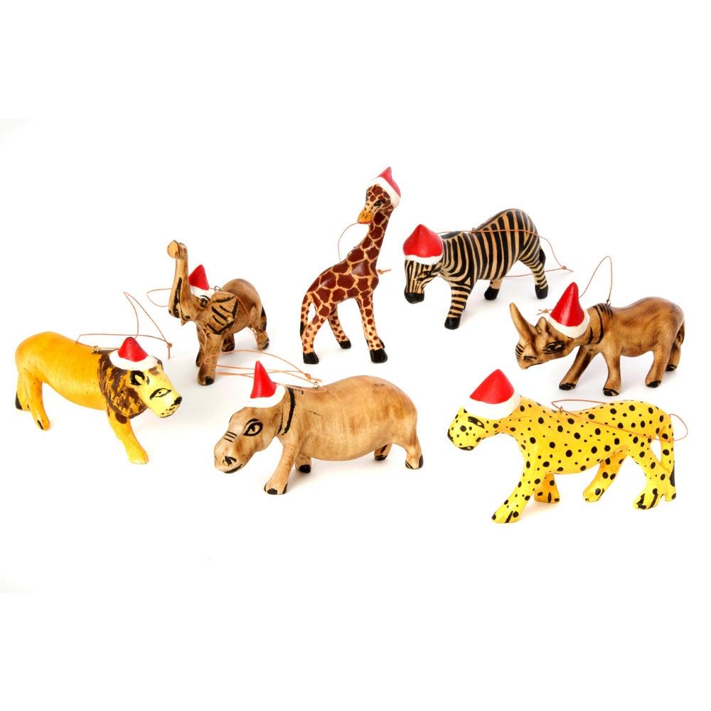 Santa's Little Helpers: African Serengeti Animal Christmas Ornaments
