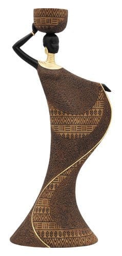 African Woman III (Brown): Essence of Africa Tea Light Holder