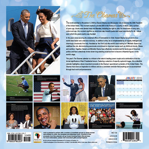 The Obamas: 2015 African American Calendar (Back)