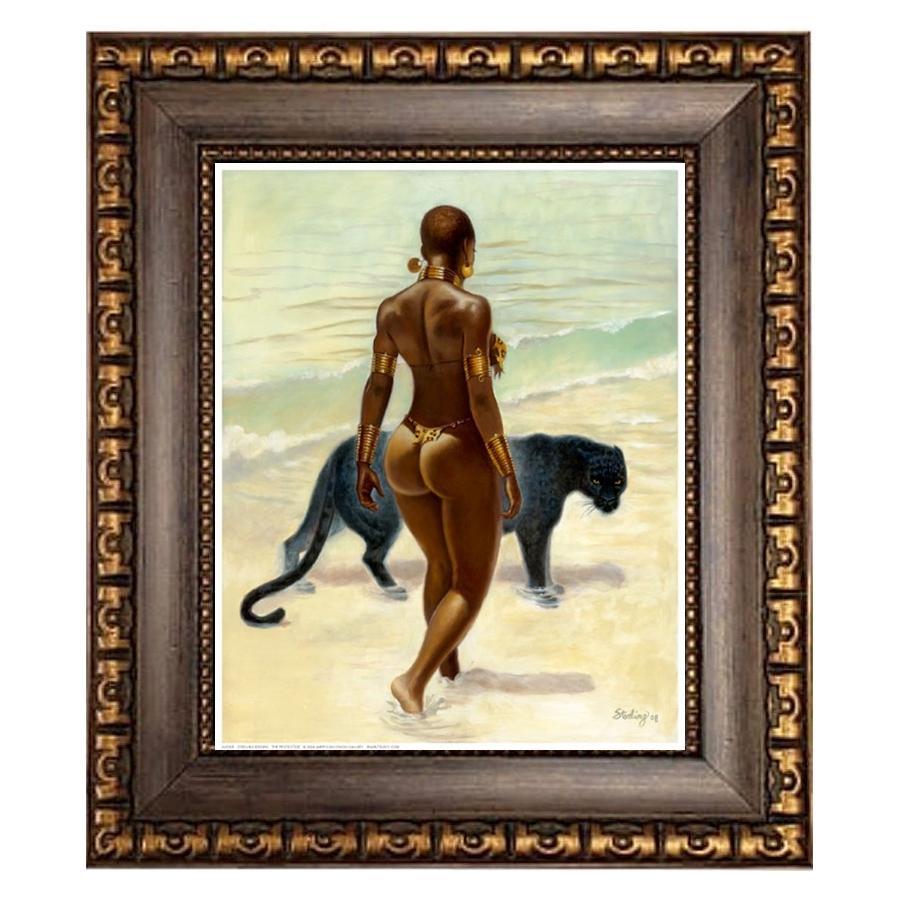The Protector: Black Panther by Sterling Brown (Brown Frame)
