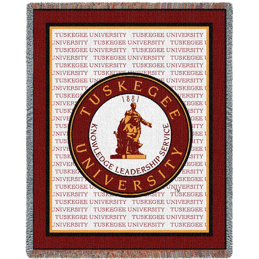 Tuskegee Univesity Tapestry Throw Blanket by Pure Country Weavers