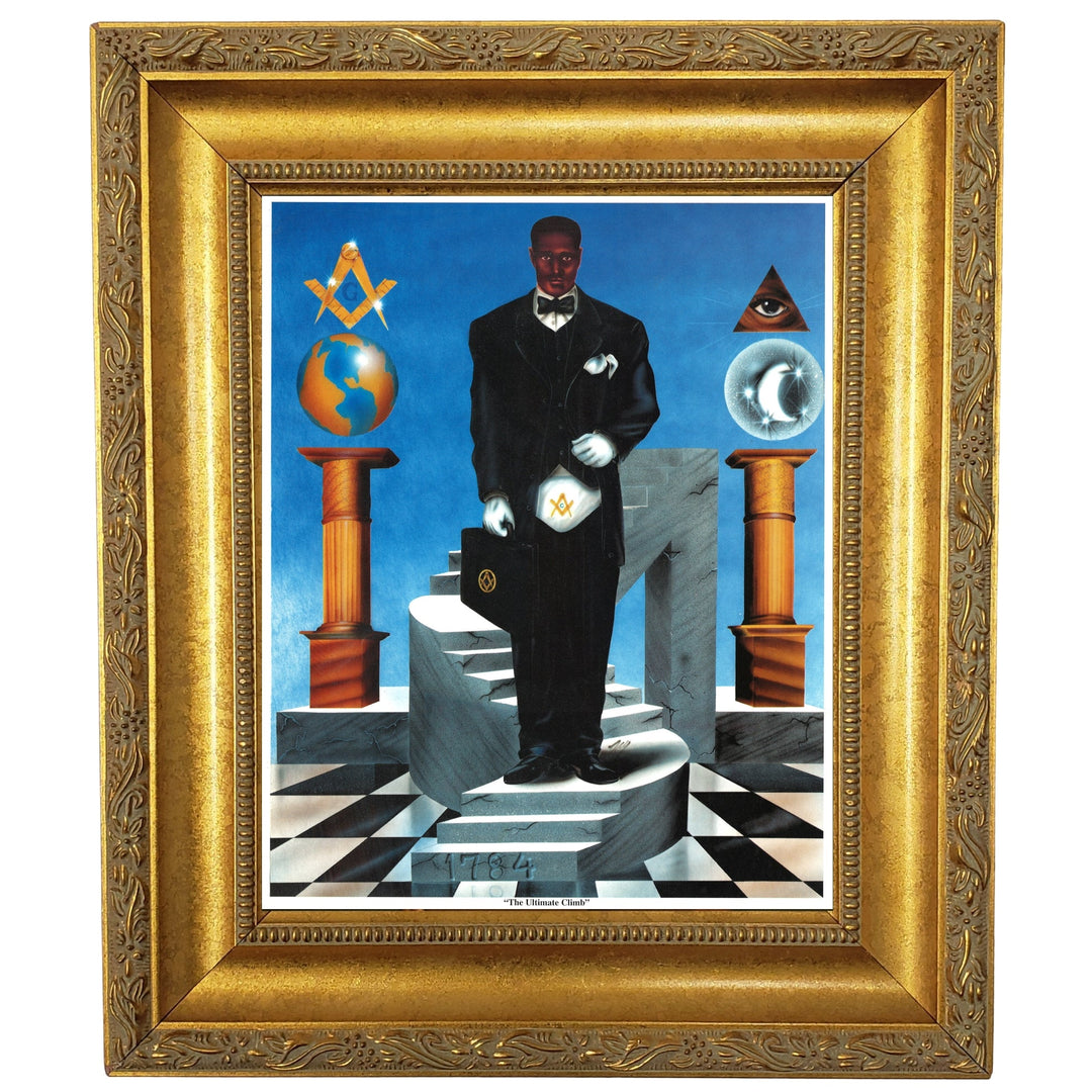 The Ultimate Climb: African American Freemasonry by J.A.Y. (Gold Frame)