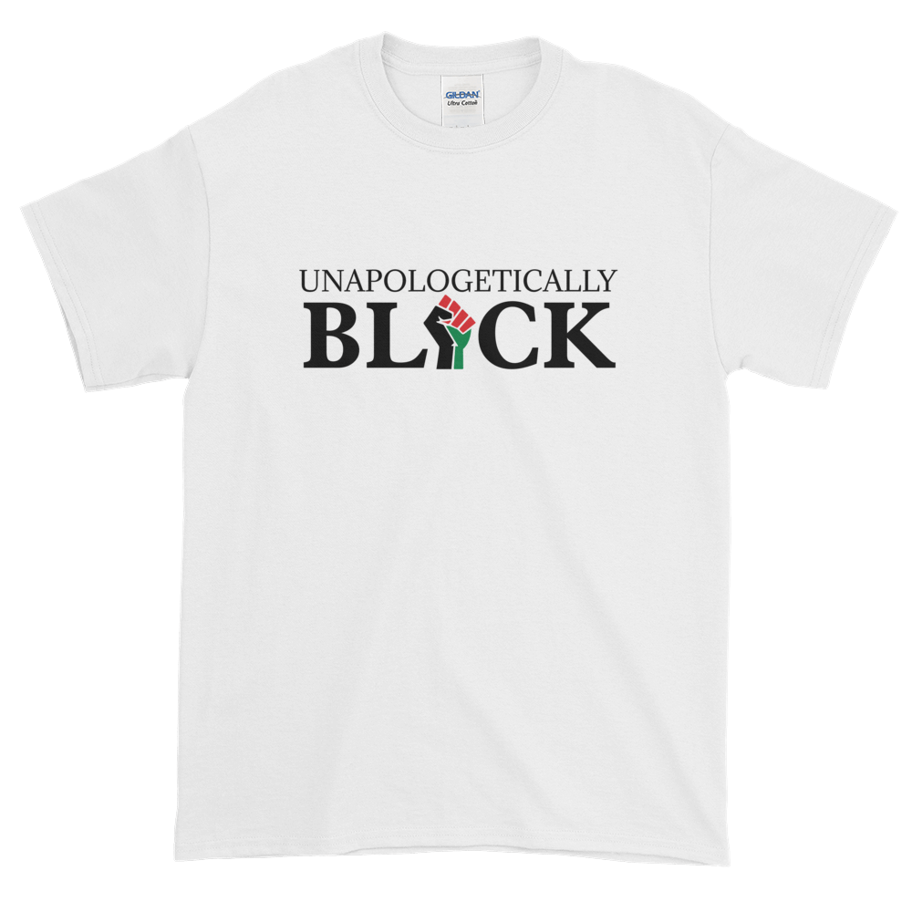 Unapologetically Black: Unisex Short Sleeved African American T-Shirt (White)