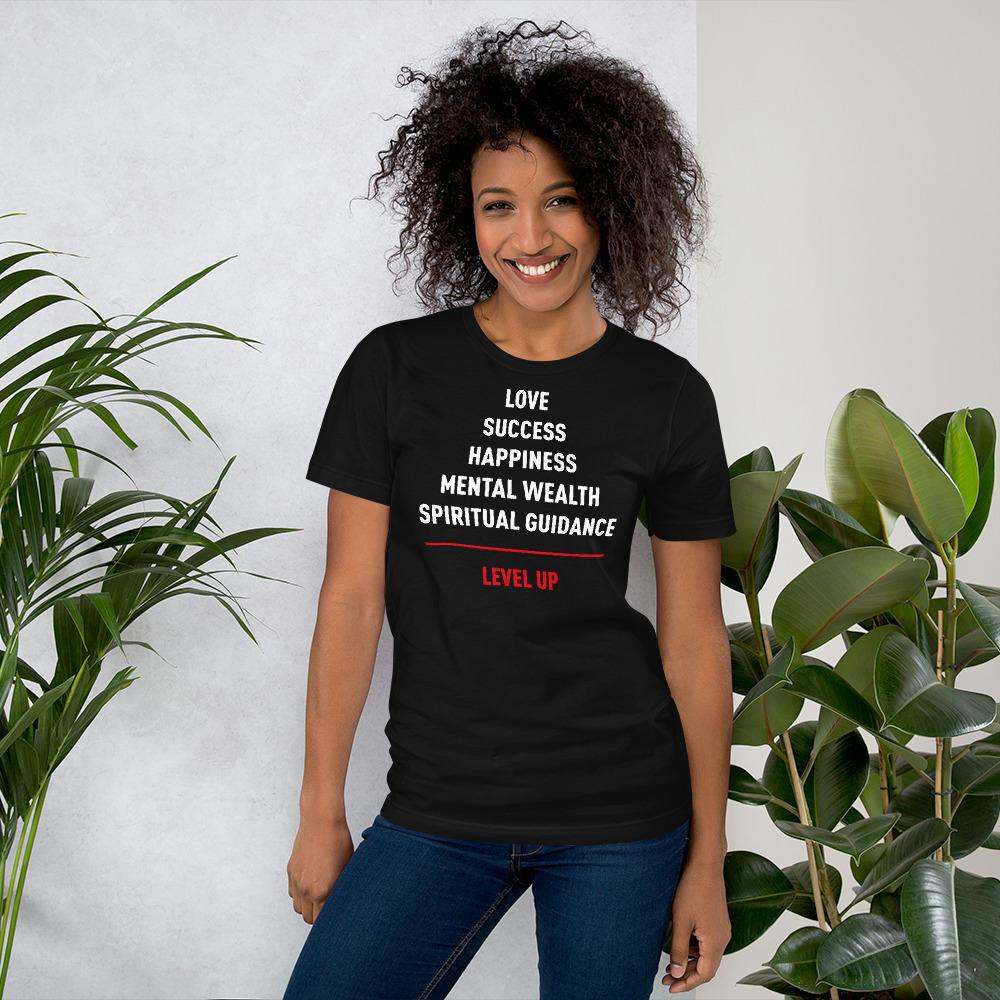 Level Up: The Important Things Short Sleeved Unisex T-Shirt (Black) by RBG Forever