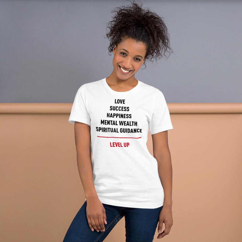 Level Up: The Important Things Short Sleeved Unisex T-Shirt (White) by RBG Forever