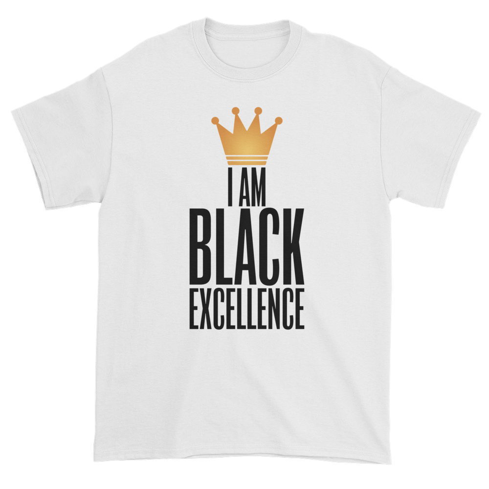 9 of 9: I Am Black Excellence Men's Short Sleeved T-Shirt (White)