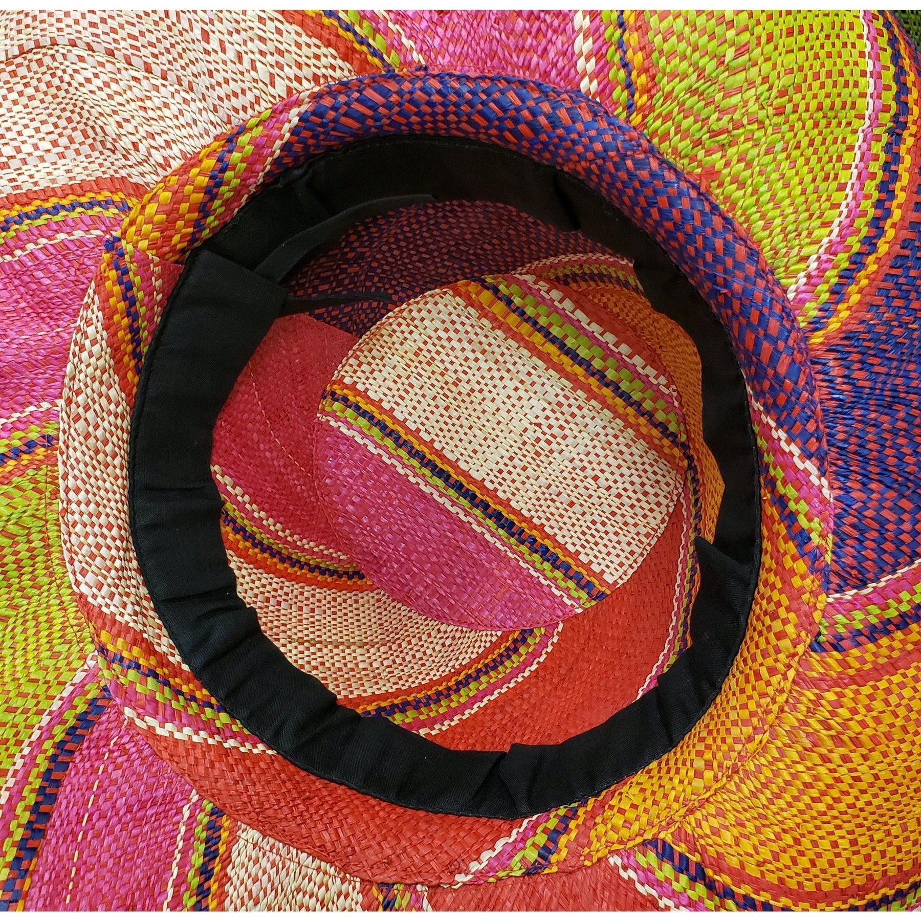 4 of 4: Wilma: Hand Woven Multi-Color Madagascar Big Brim Raffia Sun Hat
