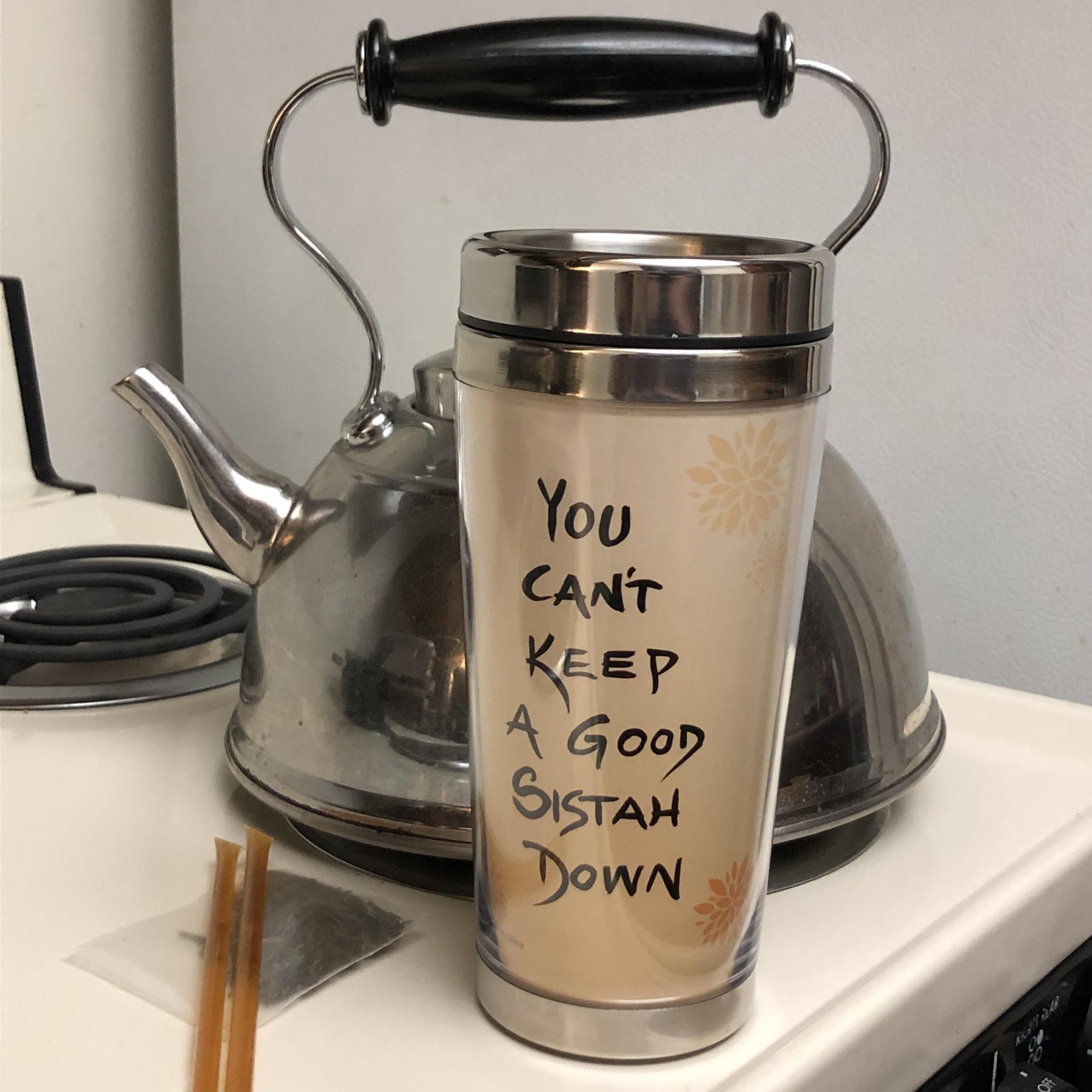 5 of 7: You Can't Keep a Good Sistah Down by Cidne Wallace: African American Travel Mug/Tumbler