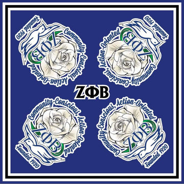 Zeta Phi Beta Oversized Faux Silk Scarf Design