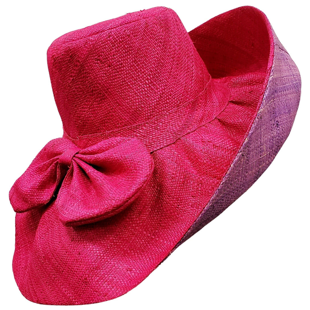 Zo: Hand Woven Multi-Color Madagascar Big Brim Raffia Sun Hat