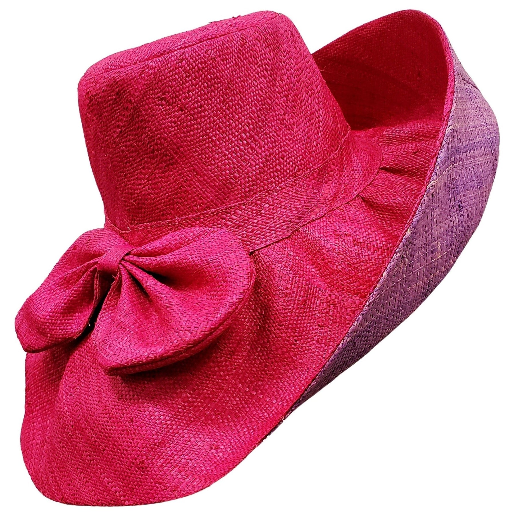 1 of 3: Zo: Hand Woven Multi-Color Madagascar Big Brim Raffia Sun Hat