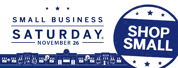 The Small Business Saturday logo displayed prominently, symbolizing support for local businesses and community engagement.