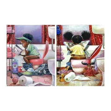 Black Bathroom Art - The Black Art Depot