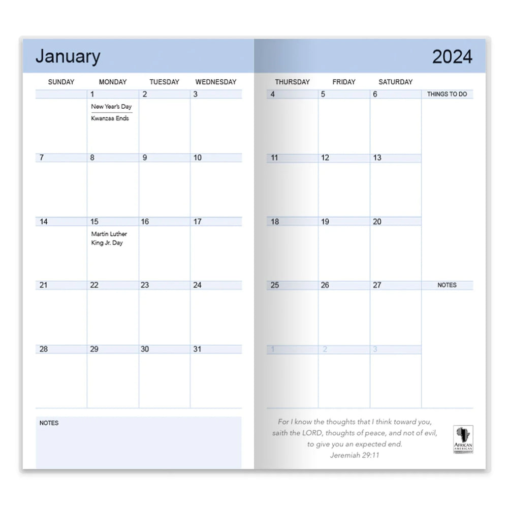 Black History: Two Year Pocket Calendar (Interior)