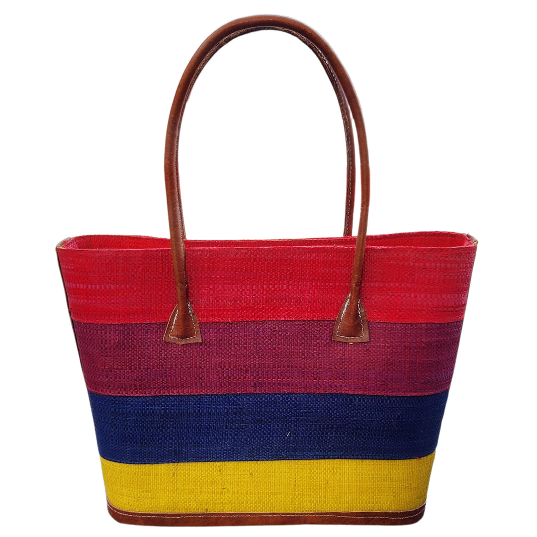 Titi: Madagascar Raffia and Leather Hand Bag