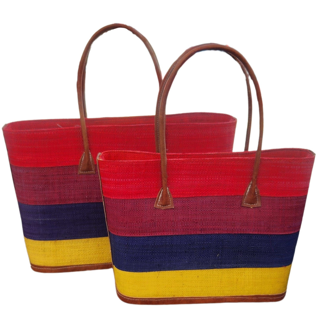 Titi: Madagascar Raffia and Leather Hand Bag