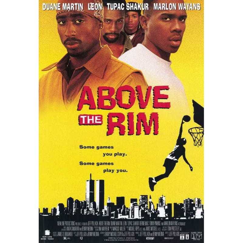 Above the Rim movie poster featuring Tupac Shakur in iconic 90s basketball film