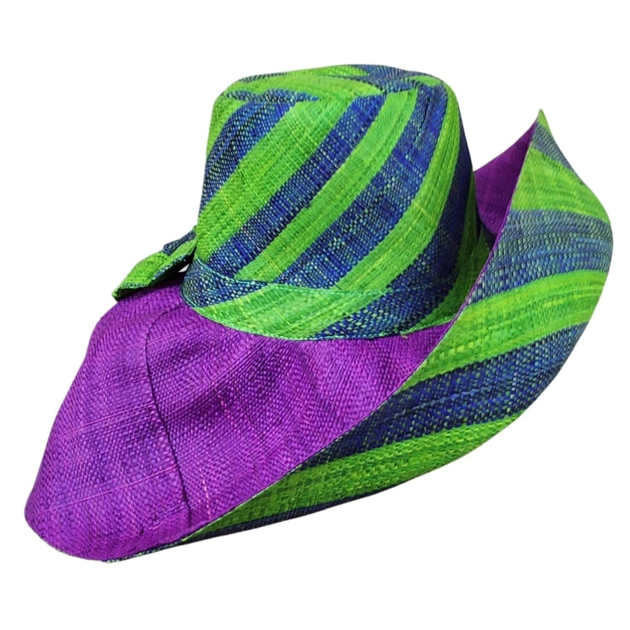 Adio: Authentic Hand Woven Multicolor Madagascar Big Brim Raffia Sun Hat