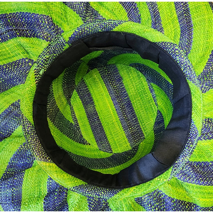 Adio: Authentic Hand Woven Multicolor Madagascar Big Brim Raffia Sun Hat