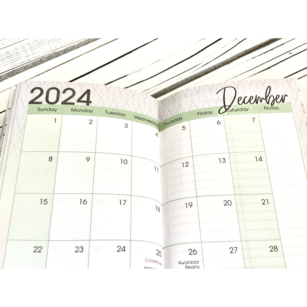 Two Year African American Pocket Calendar/Planner Interior (2024-2025)