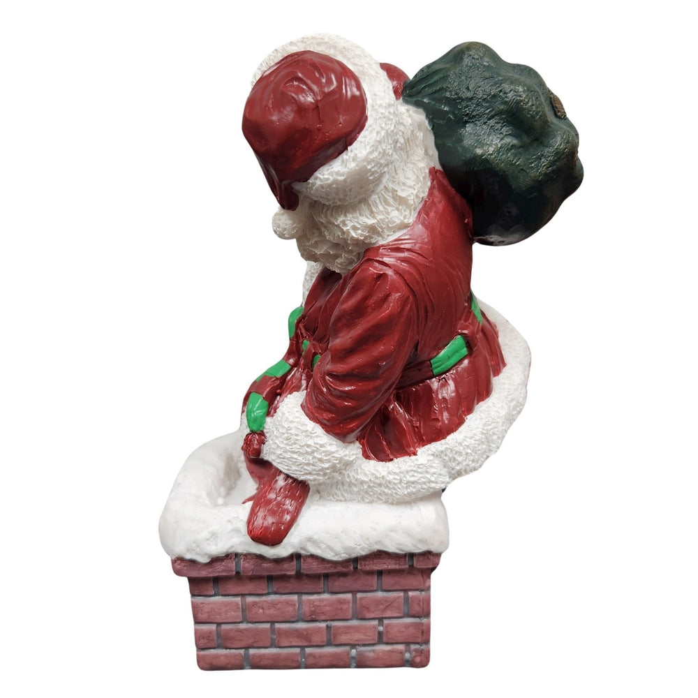 African American Santa Claus Climbs The Chimney Figurine