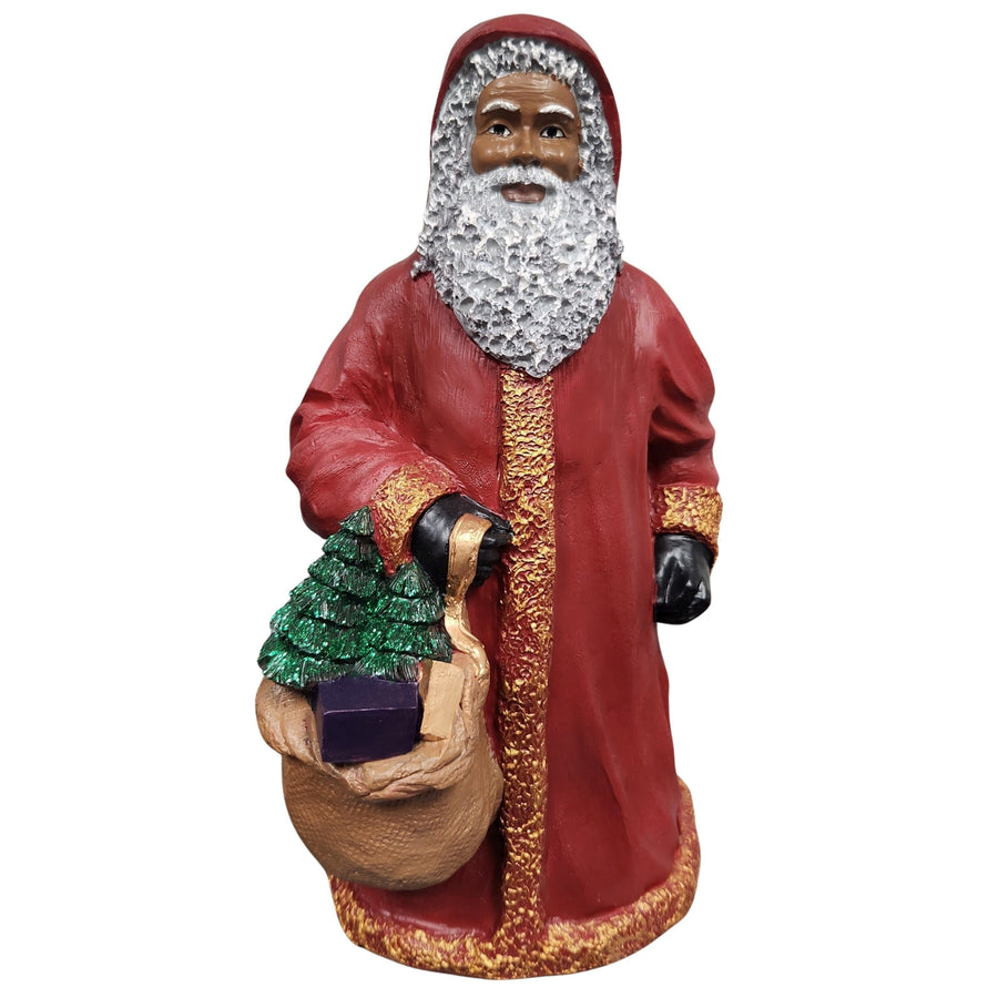 African American Santa Claus with Gift Sack Figurine