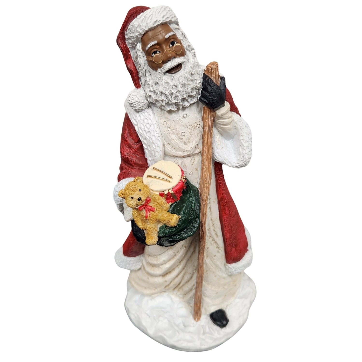 1 of 5: African American Santa Claus with Staff II Figurine