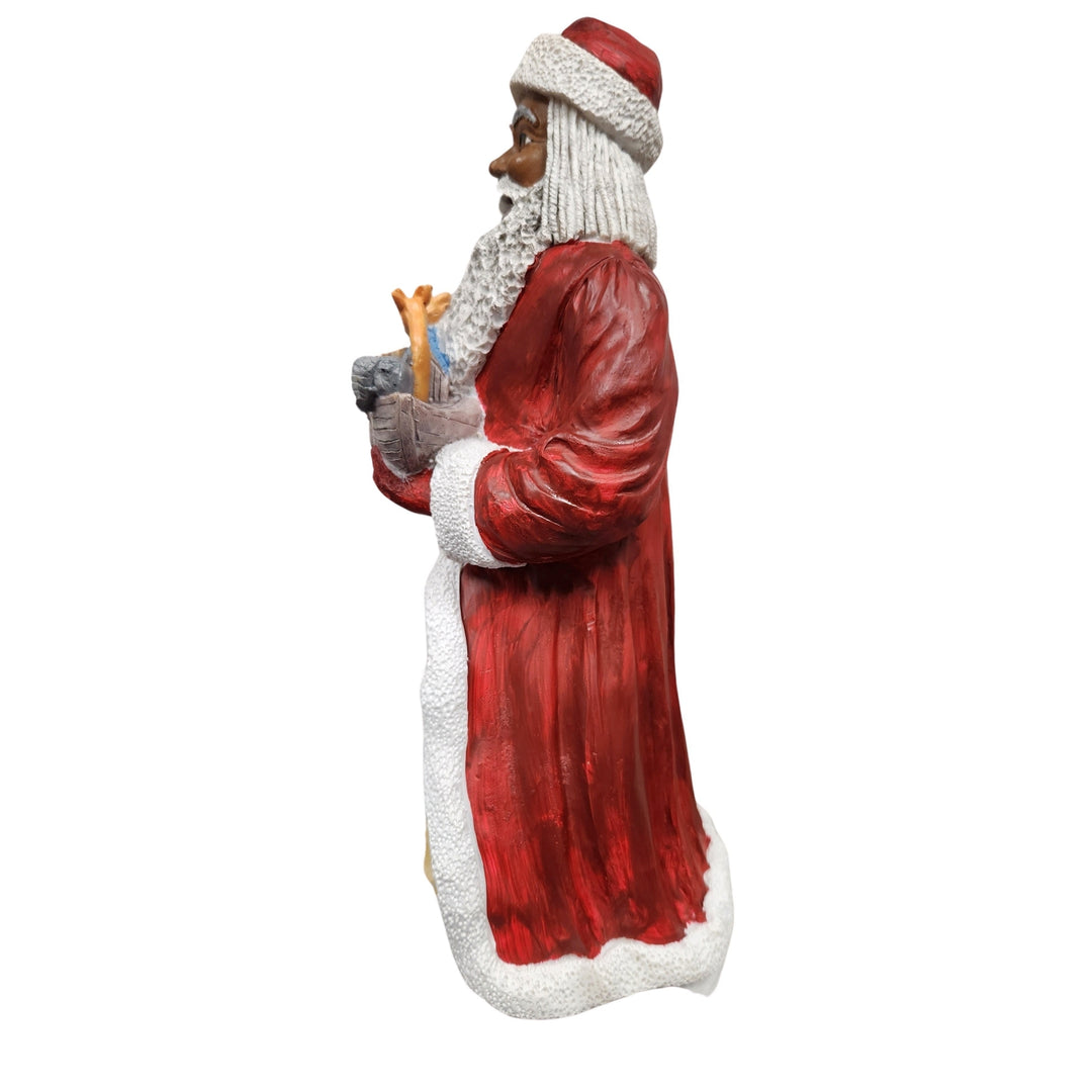 African American Santa Claus with Toy Boat Figurine (Side)