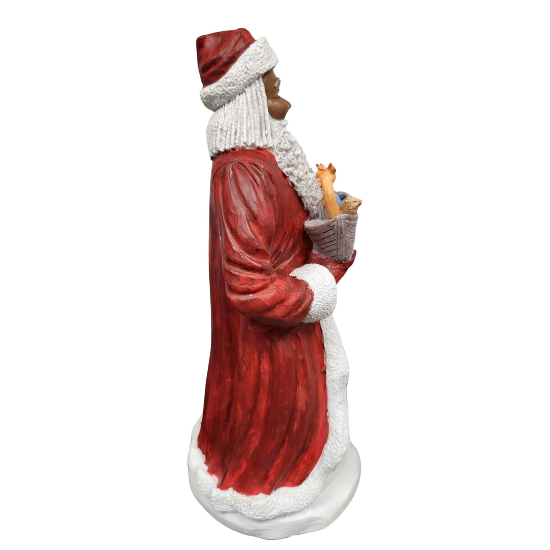 African American Santa Claus with Toy Boat Figurine (Side)