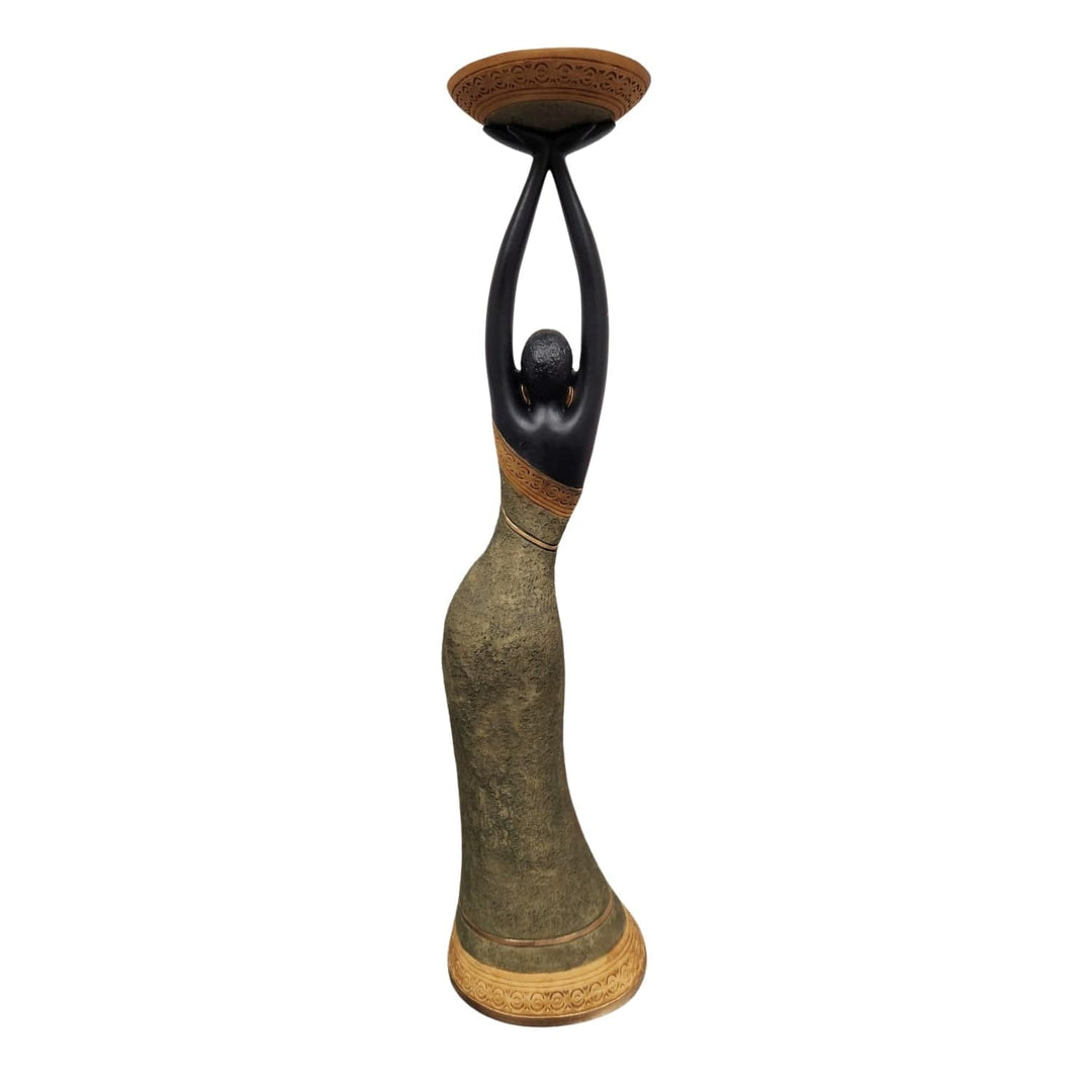 African American Woman Votive Candleholder II (Olive)