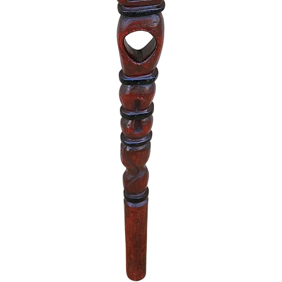 African Elder: Authentic Makonde African Wooden Walking Stick (Detail)