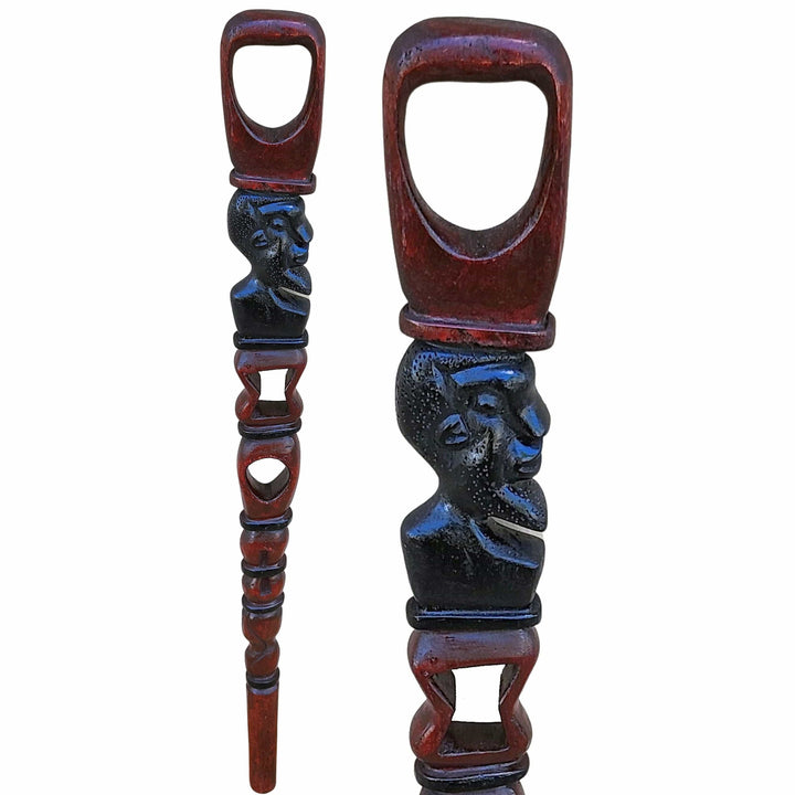 African Elder: Authentic Makonde African Wooden Walking Stick