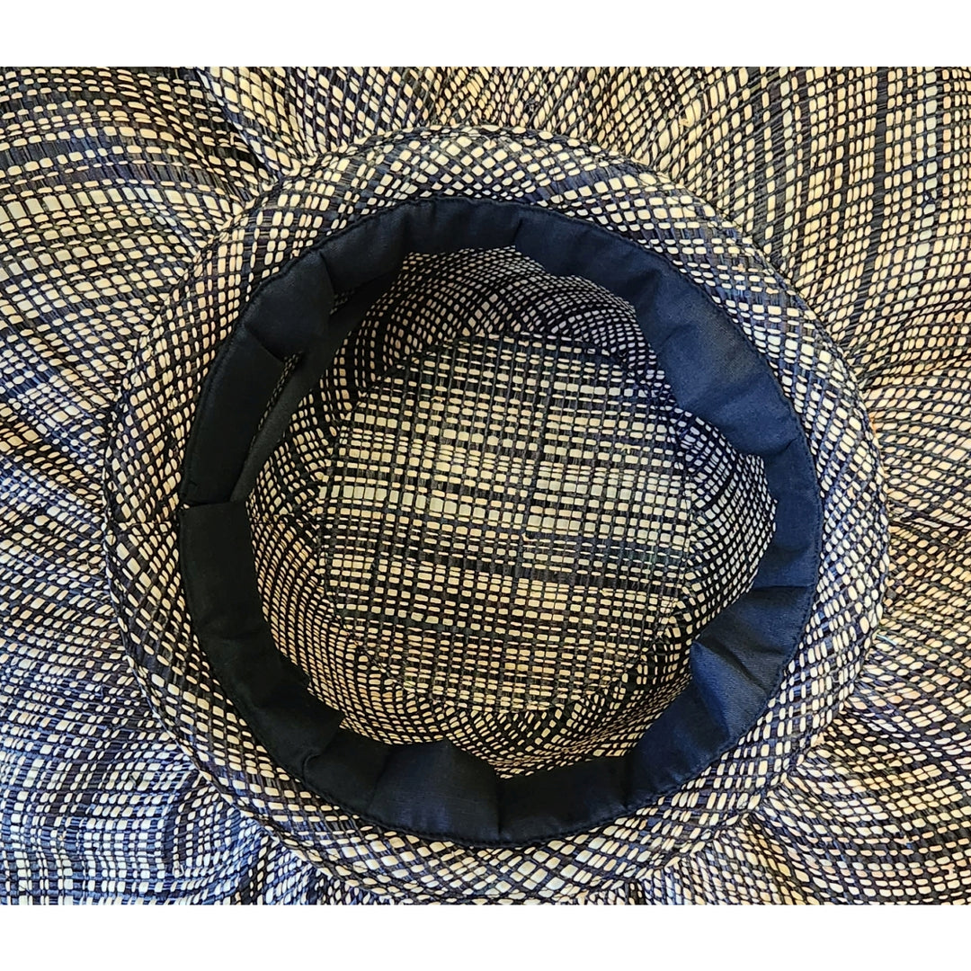 Ajani: Authentic Hand Woven Two Tone Madagascar Big Brim Raffia Sun Hat