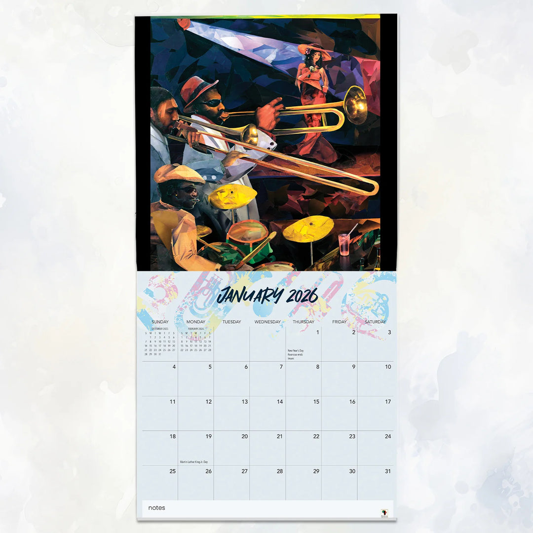 All That Jazz: Art of Carl M. Crawford 2026 Wall Calendar (Interior)