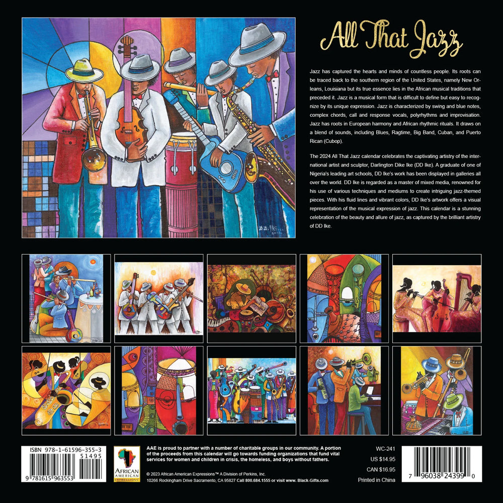 All That Jazz by D.D. Ike: 2024 African American Wall Calendar (Back)