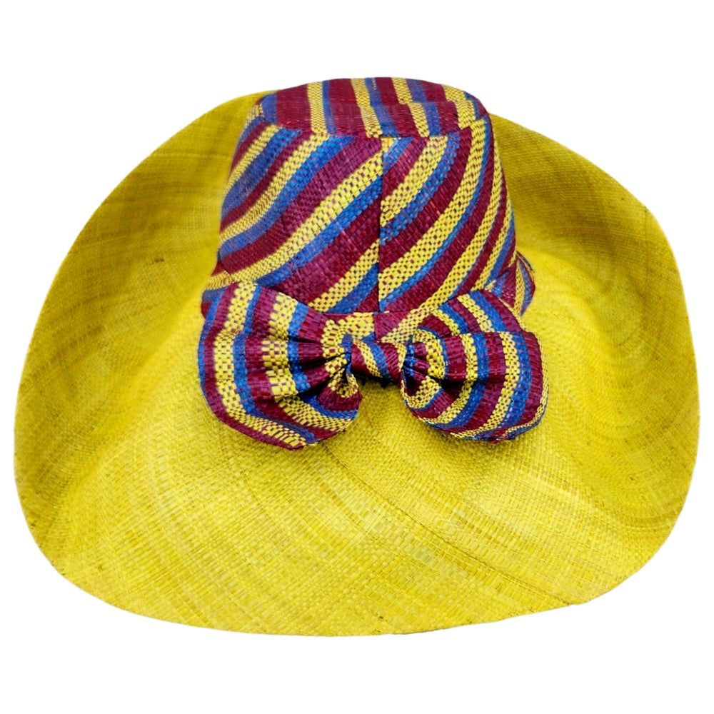 Alvita: Authentic Hand Woven Multicolor Madagascar Big Brim Raffia Sun Hat