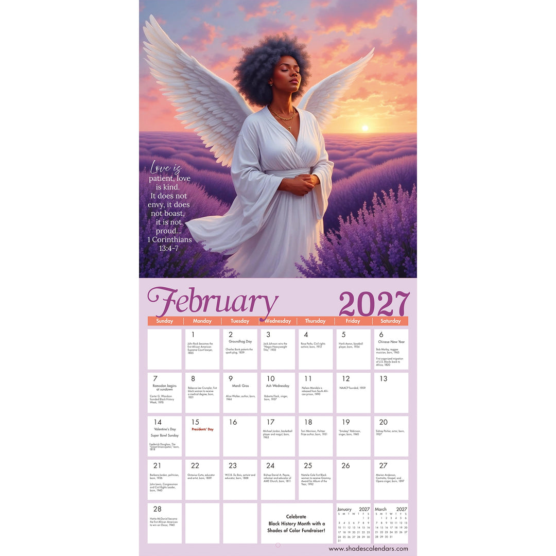 Angelic Light: Guided by Faith and Scripture 2027 Wall Calendar