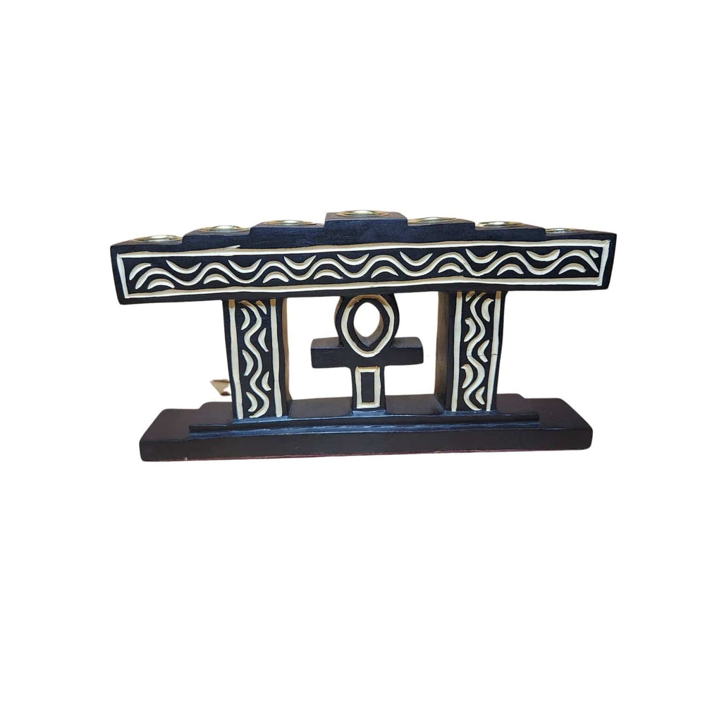 Ankh Kwanzaa Kinara Set (Black)