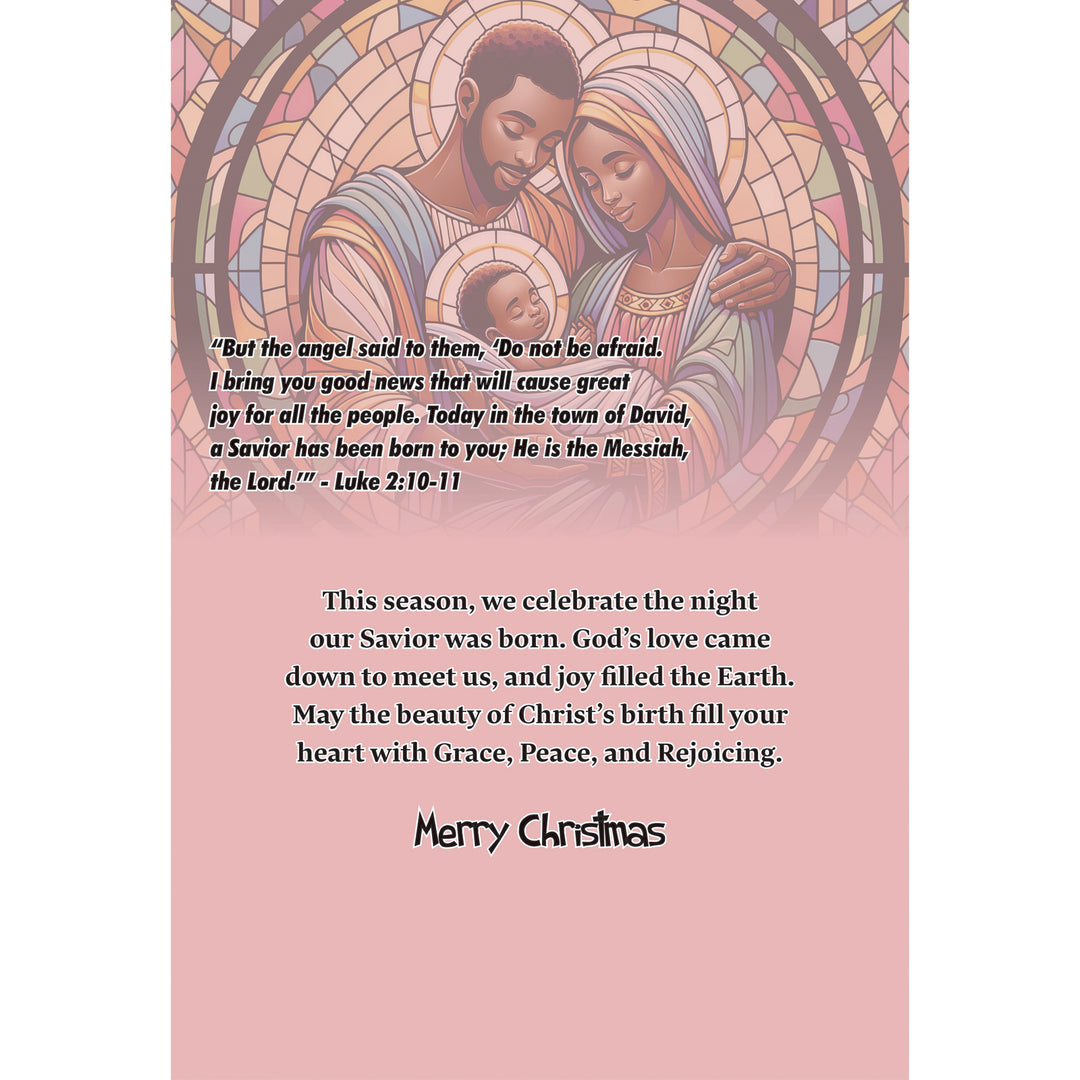 Unto Us a Child Is Born interior with Luke 2:10-11 and a Christmas blessing