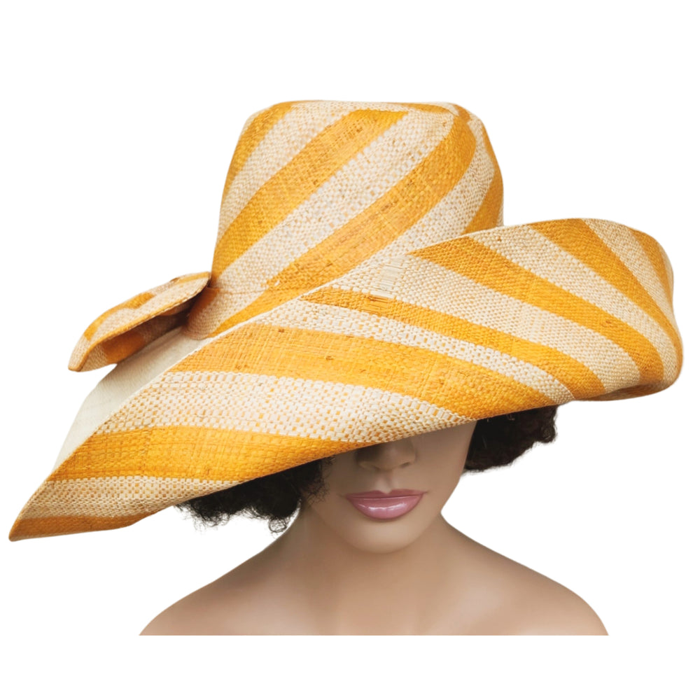 Ayize: Madagsacar Big Brim Raffia Sun Hat (Mannequin)