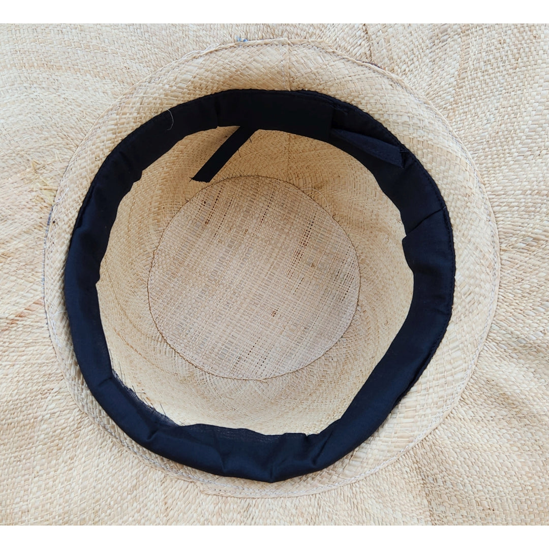 Badrick: Authentic Hand Woven Madagascar Big Brim Raffia Sun Hat