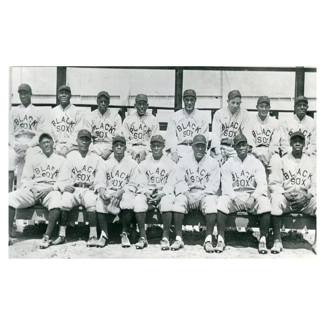 1924 Baltimore Black Sox team seated in two rows in BLACK SOX uniforms