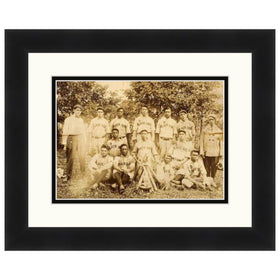 Baltimore Black Sox Team Photo (Late 1910s, Black Frame) - A framed sepia-toned vintage baseball team photograph with a white mat and a thick black frame, shown against a plain white background.
