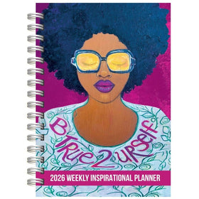 Be True to Yourself by Sylvia "Gbaby" Cohen: 2026 African American Weekly Inspirational Planner (Main) - Planner with a colorful illustration of a woman with an afro, sunglasses, and 'Be True 2 Urself' text on a pink background.
