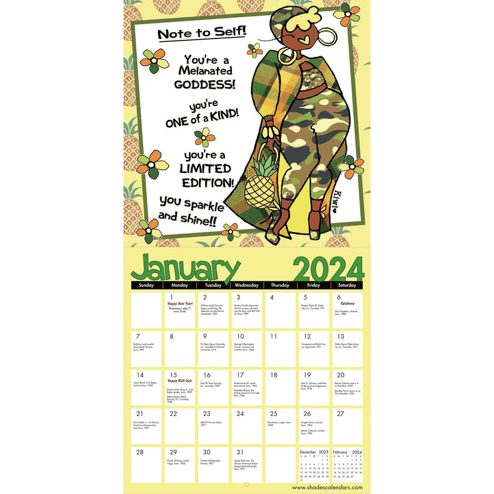 Be Your InspHERation: The Art of Kiwi McDowell 2024 Black Art Calendar (Inside)