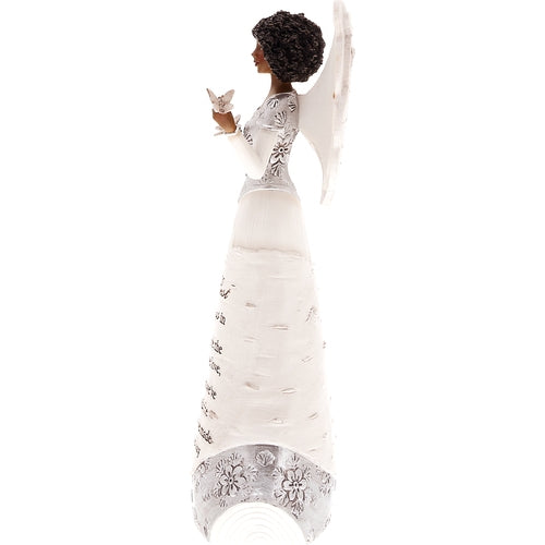 3 of 6: Best Things in Life: African American Angel Figurine by Pavilion Gifts (Ebony Elements Collection) (Side View)