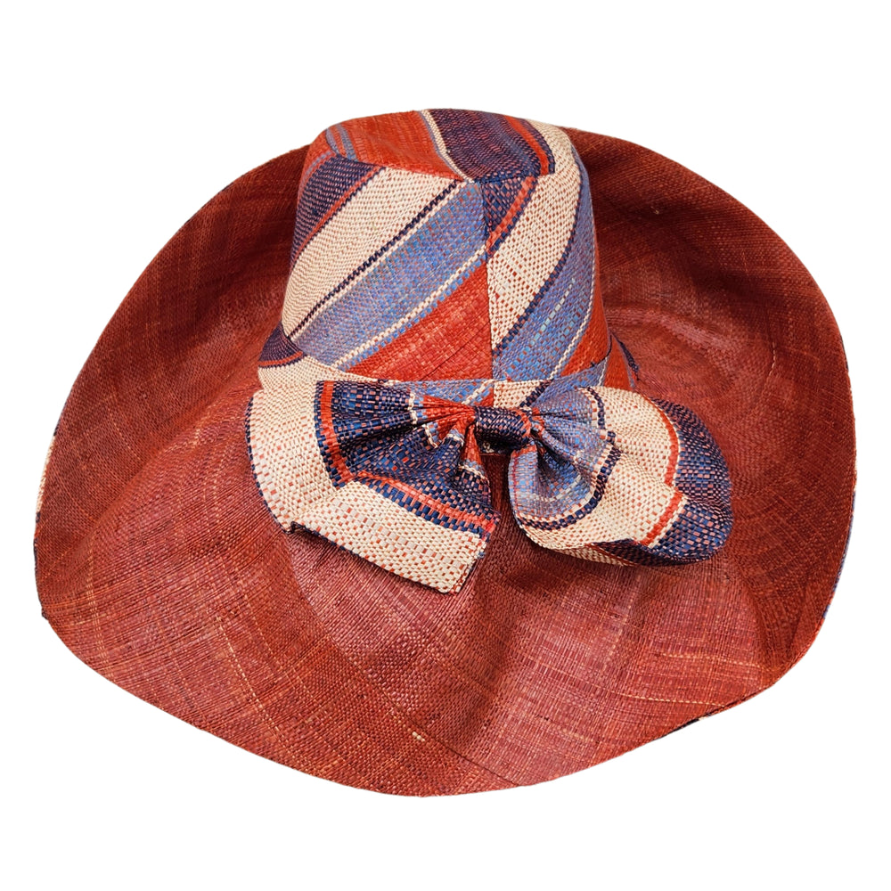 Bhekokwakhe: Madagsacar Big Brim Raffia Sun Hat (Rear)