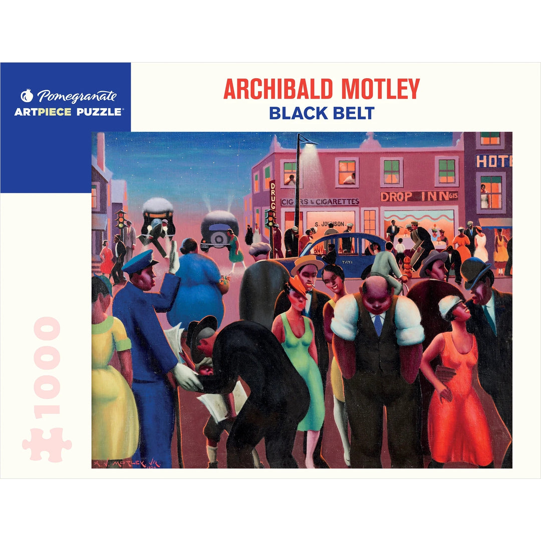 Black Belt Jigsaw Puzzle by Archibald Motley (Main) - Pomegranate Artpiece Puzzle packaging featuring Archibald Motley's 'Black Belt' artwork.