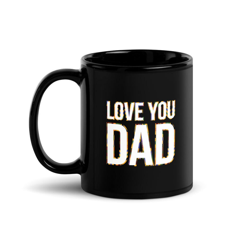Love You Dad Glossy Ceramic Coffee/Tea Mug II (11 Ounce, Black, Left Handle)