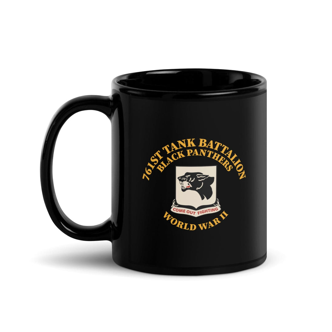 761st Tank Battalion Black Panthers ceramic mug with unit emblem and WWII motto (Main Image 2, 11 Ounce)